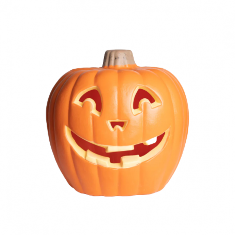 CALABAZA FRANK & MORTIS CON LUZ LED 48X50CM DECORACIÓN HALLOWEEN 10089 - 1