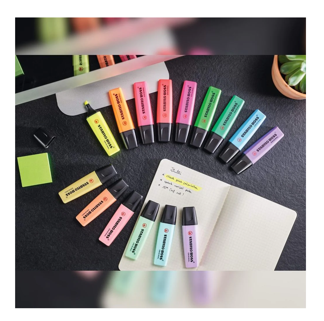 PACK X8 DESTACADORES STABILO BOSS COLORES FLUORESCENTE - 3