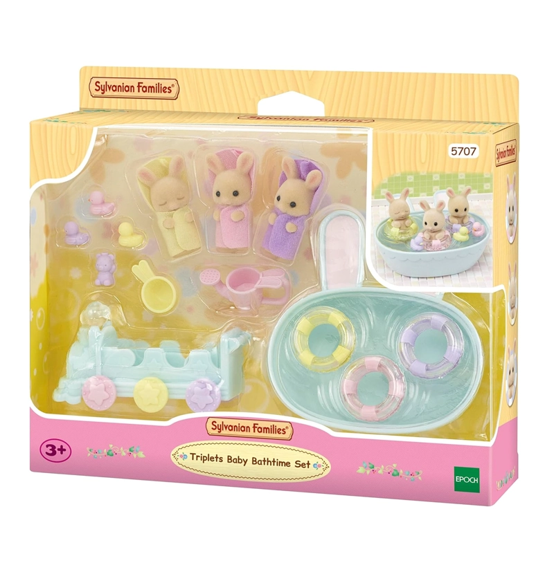LA HORA DEL BAÑO DE LOS TRILLIZOS SYLVANIAN FAMILIES 5707 - 1