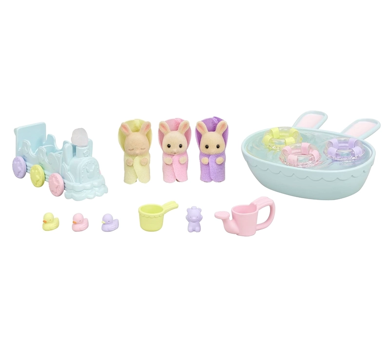 LA HORA DEL BAÑO DE LOS TRILLIZOS SYLVANIAN FAMILIES 5707 - 2