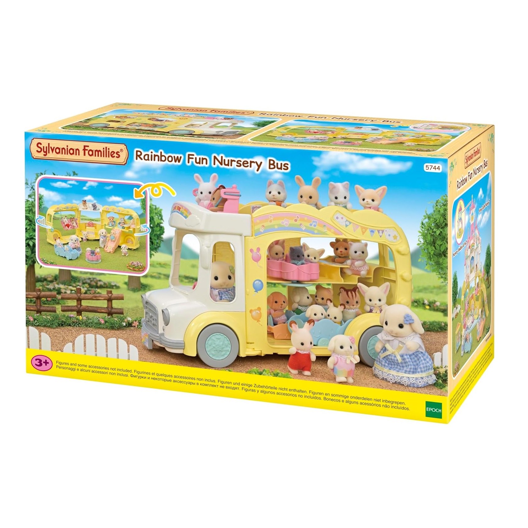 RAINBOW FUN NURSERY BUS 5744 SYLVANIAN FAMILIES JUGUETE - 1