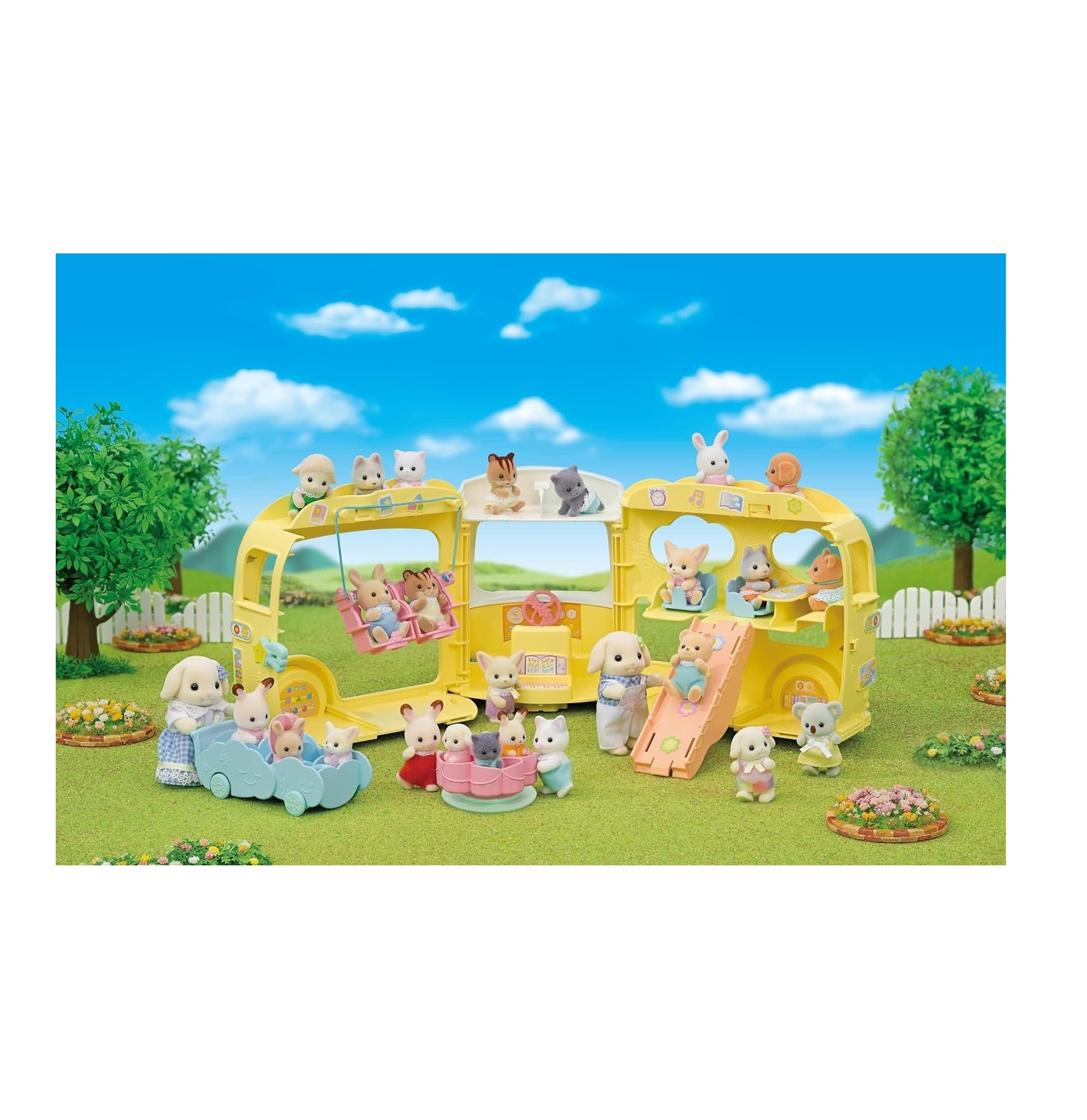 RAINBOW FUN NURSERY BUS 5744 SYLVANIAN FAMILIES JUGUETE - 4