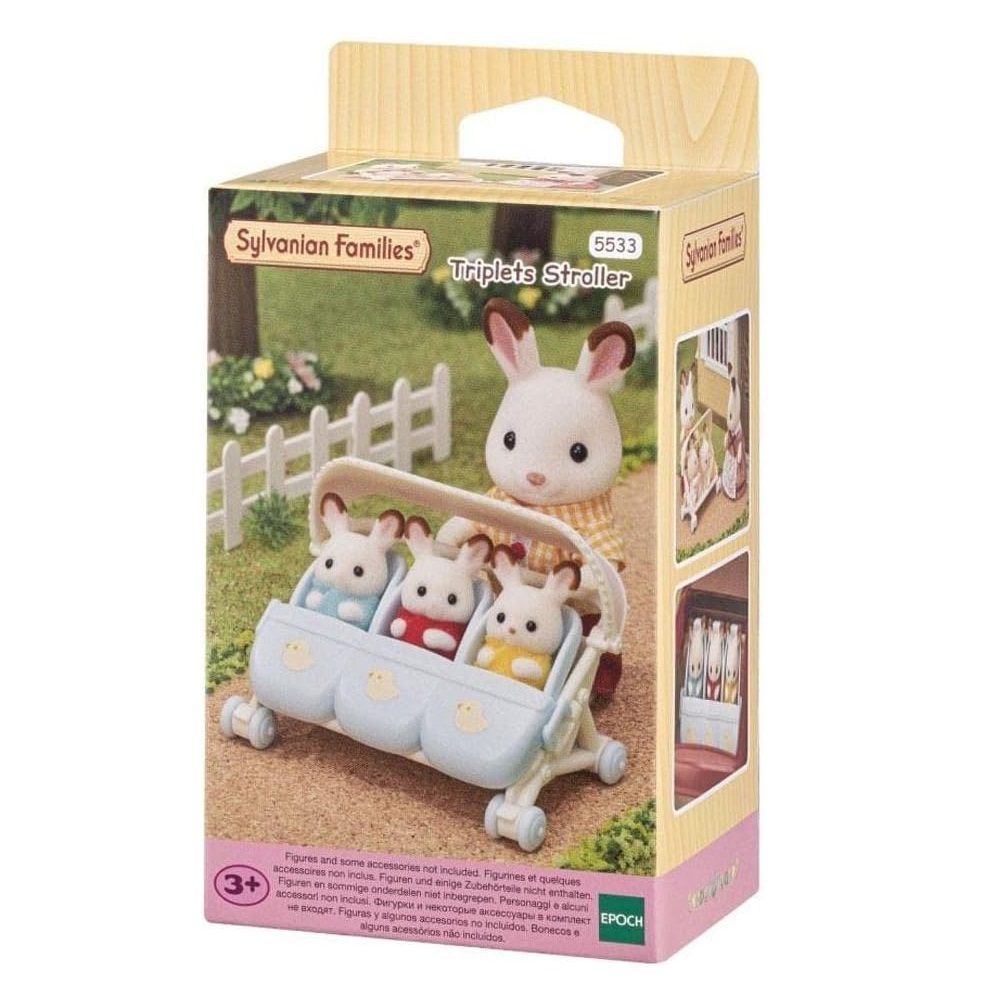 TRIPLETS STROLLER 5533 SYLVANIAN FAMILIES CARRITO TRILLIZOS - 1