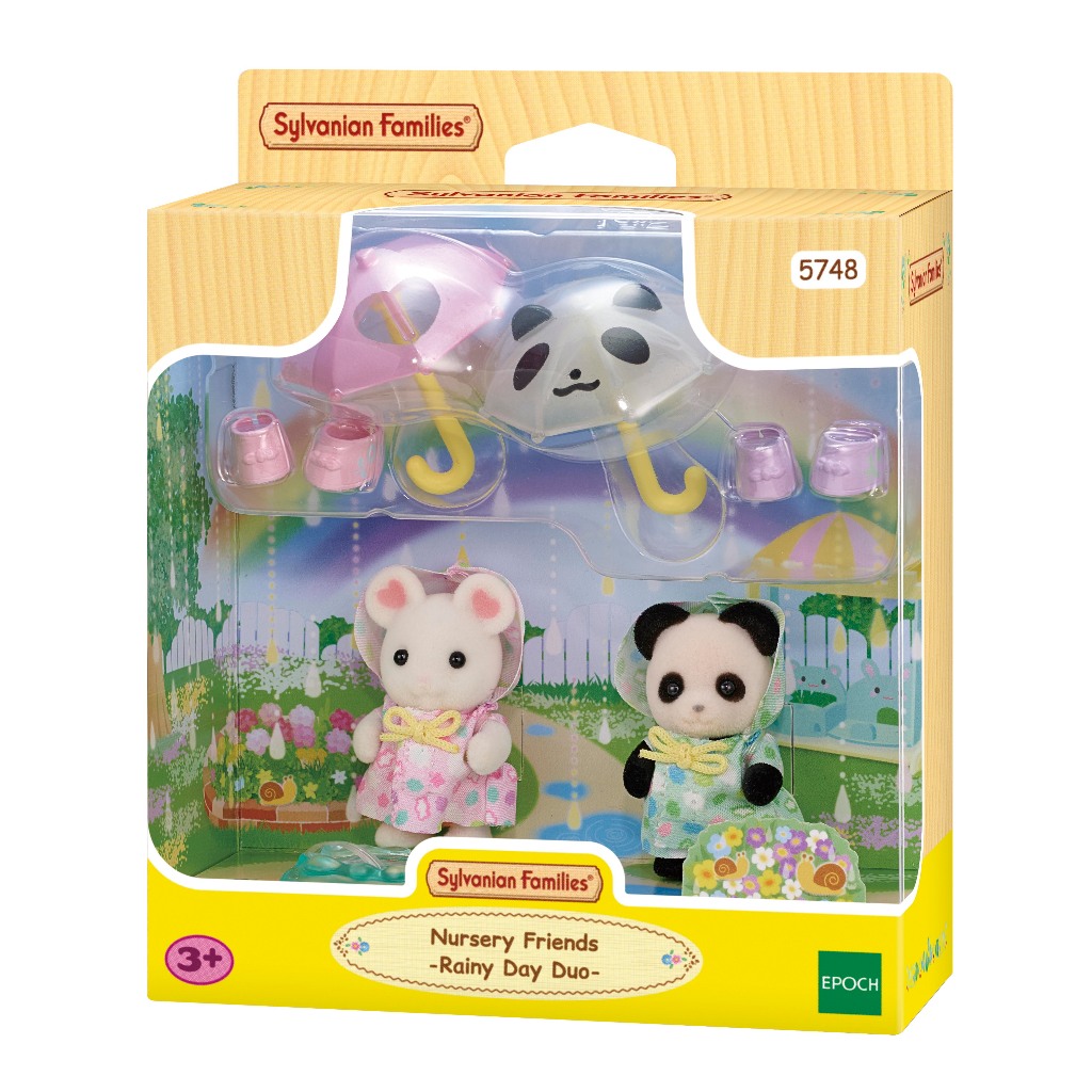 FIGURA COLECCIONABLE SYLVANIAN FAMILIES NURSERY FRIENDS RAINY DAY DUO 5748 - 1