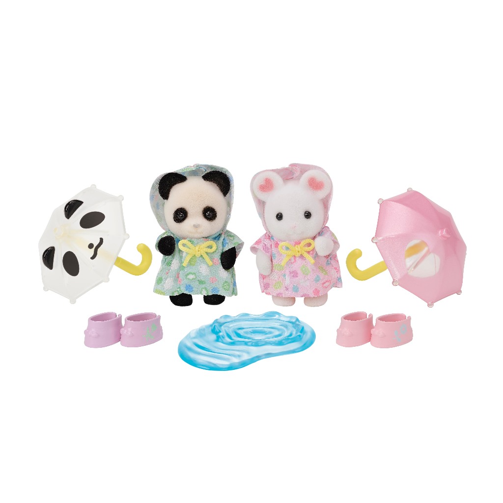 FIGURA COLECCIONABLE SYLVANIAN FAMILIES NURSERY FRIENDS RAINY DAY DUO 5748 - 2