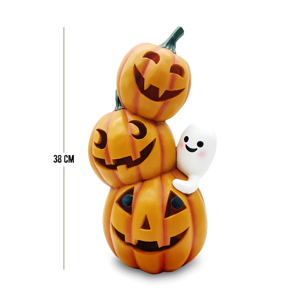 CALABAZA FANTASMA LUZ LED 38CM DECORACIÓN HALLOWEEN - 2