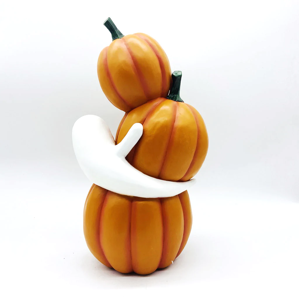 CALABAZA FANTASMA LUZ LED 38CM DECORACIÓN HALLOWEEN - 3