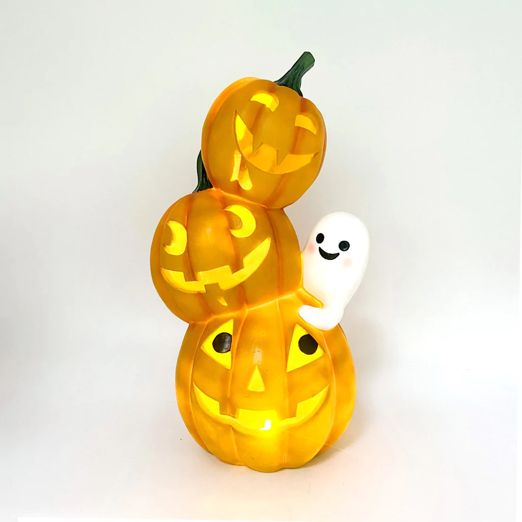 CALABAZA FANTASMA LUZ LED 38CM DECORACIÓN HALLOWEEN - 4
