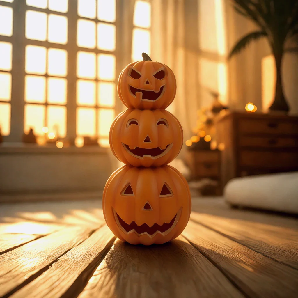 CALABAZA CON LUZ LED 36X17CM DECORACIÓN HALLOWEEN F&M - 2