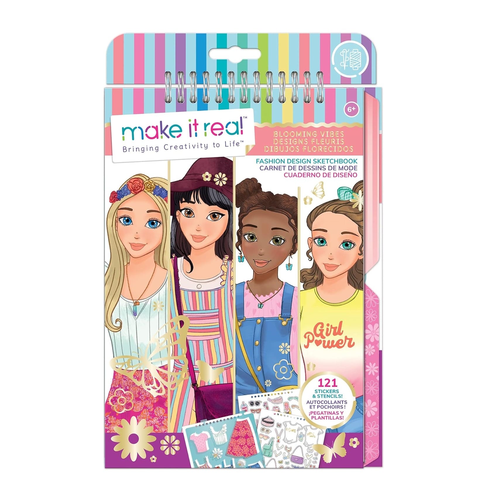 LIBRETA CUADERNO DIBUJOS Y DISEÑOS STICKERS MAKE IT REAL - 1