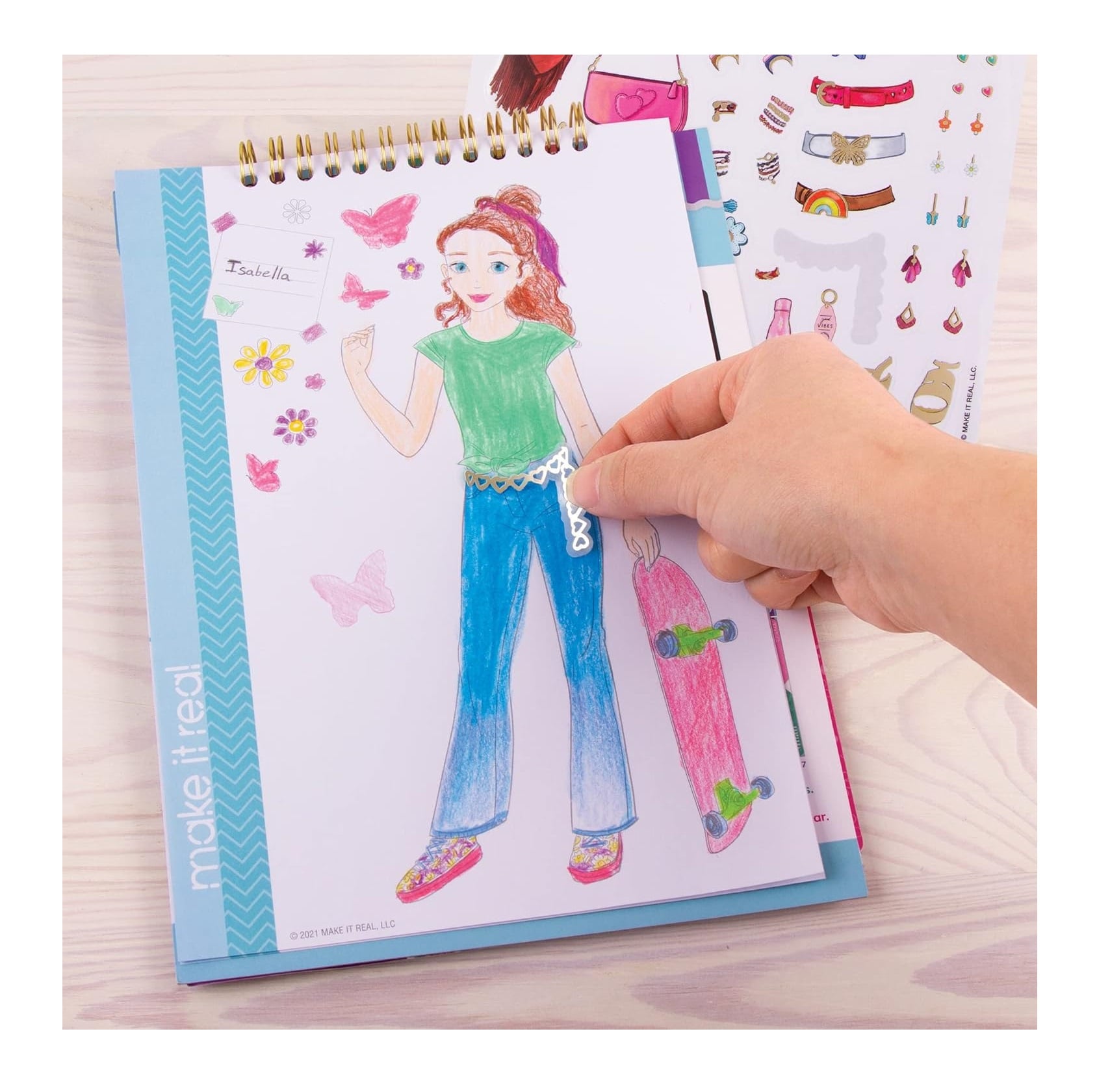 LIBRETA CUADERNO DIBUJOS Y DISEÑOS STICKERS MAKE IT REAL - 3