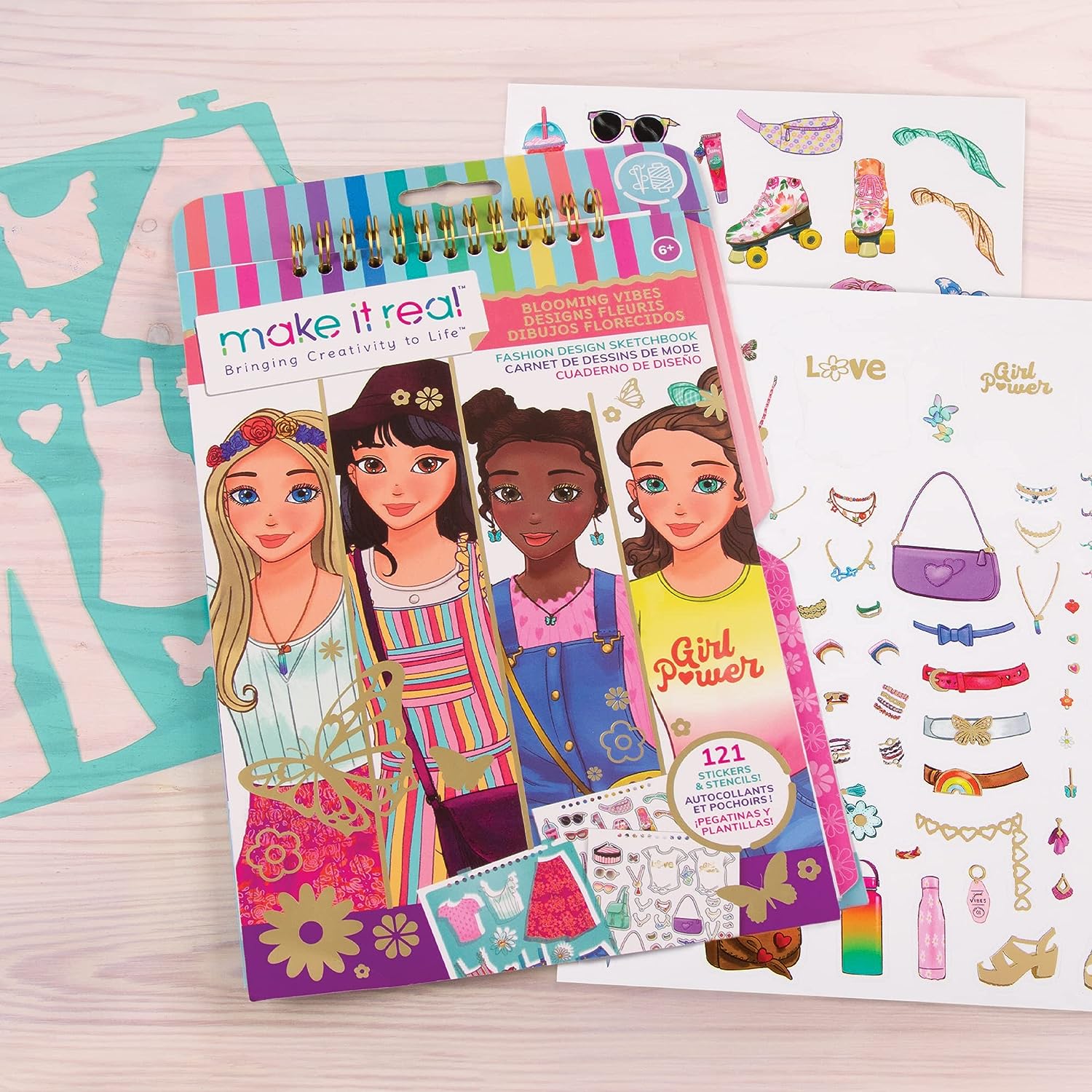 LIBRETA CUADERNO DIBUJOS Y DISEÑOS STICKERS MAKE IT REAL - 4