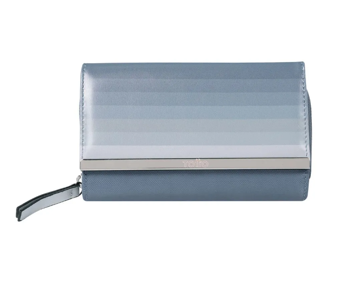 BILLETERA CON PORTA TARJETAS GRIS MUJER TOTTO - 1