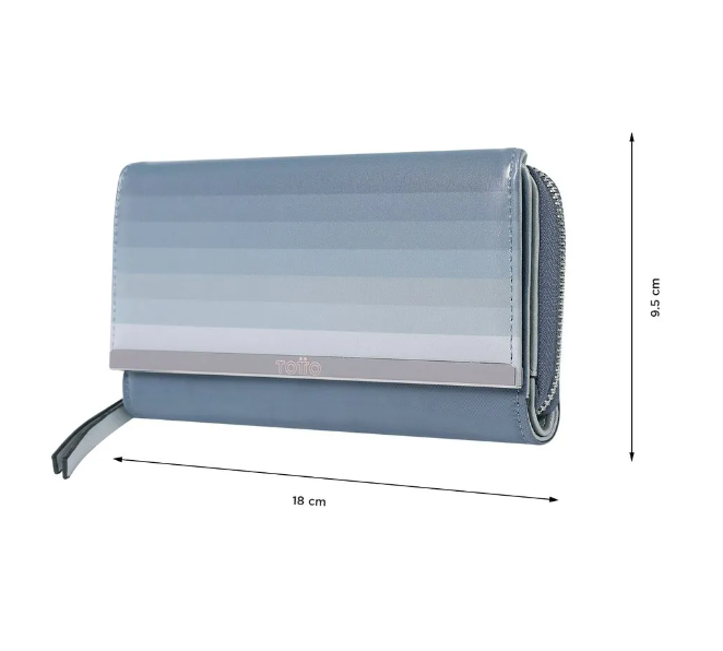 BILLETERA CON PORTA TARJETAS GRIS MUJER TOTTO - 4