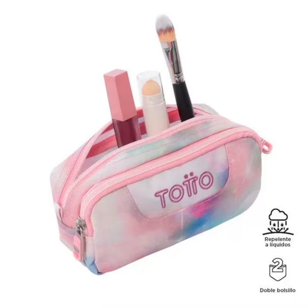 ESTUCHE ESCOLAR ROSADO GLITTER MULTIUSO TOTTO ORGANIZADOR DE LAPICES - 3