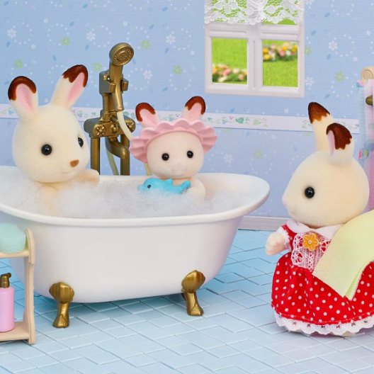 SET DE BAÑO Y DUCHA TERNURINES SYLVANIAN FAMILIES 5739 - 4