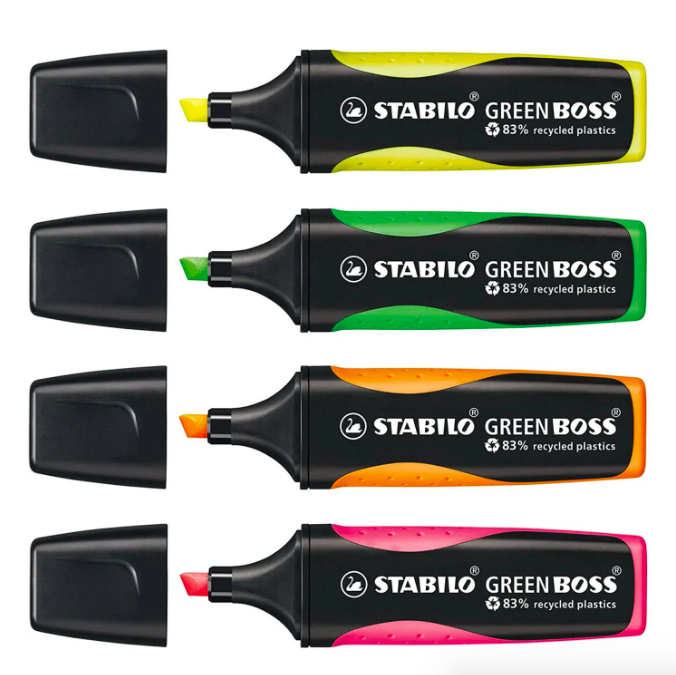 SET 4 DESTACADORES STABILO GREEN BOSS ESCRITORIO - 1