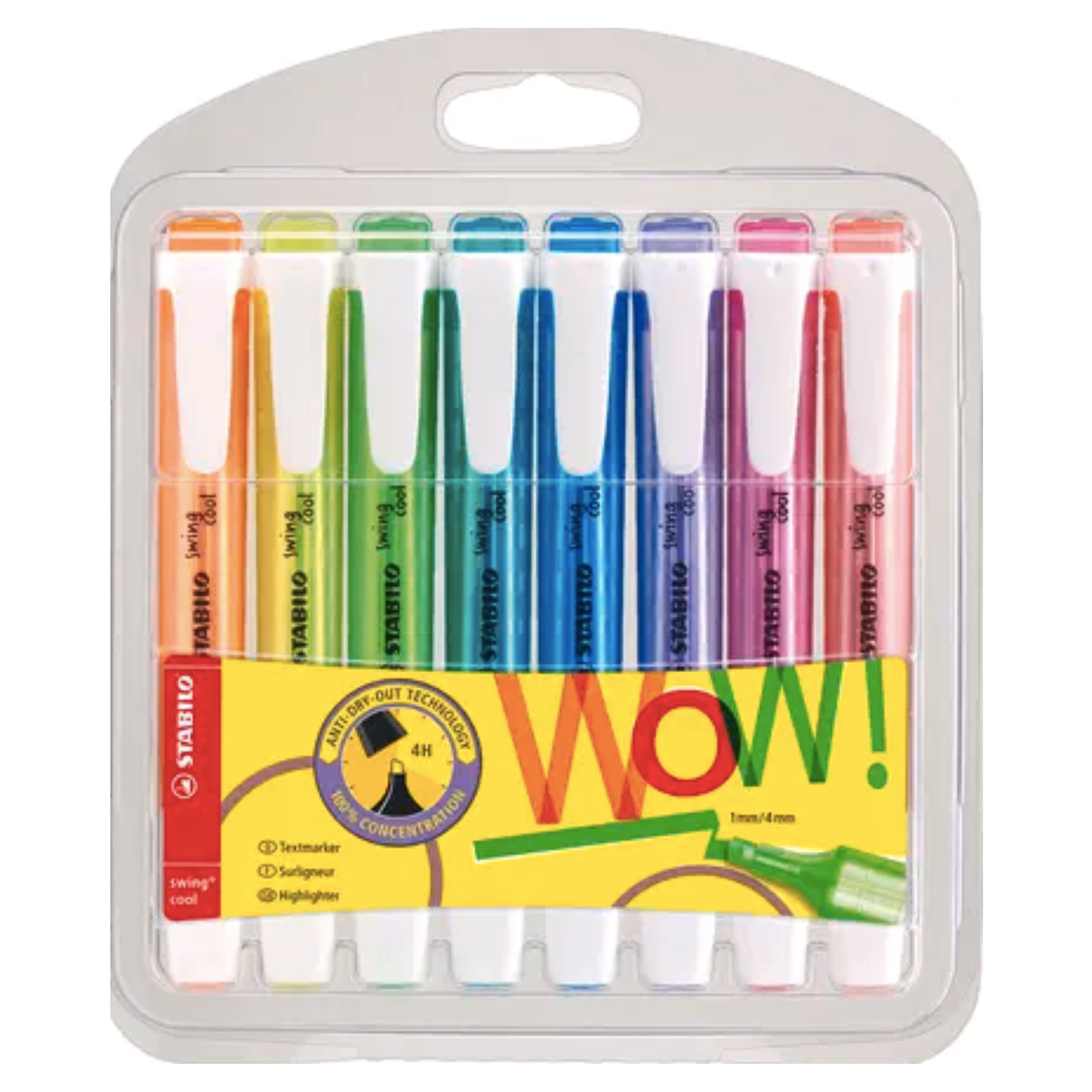 SET 8 DESTACADORES FUORESCENTES SWING COOL STABILO - 1