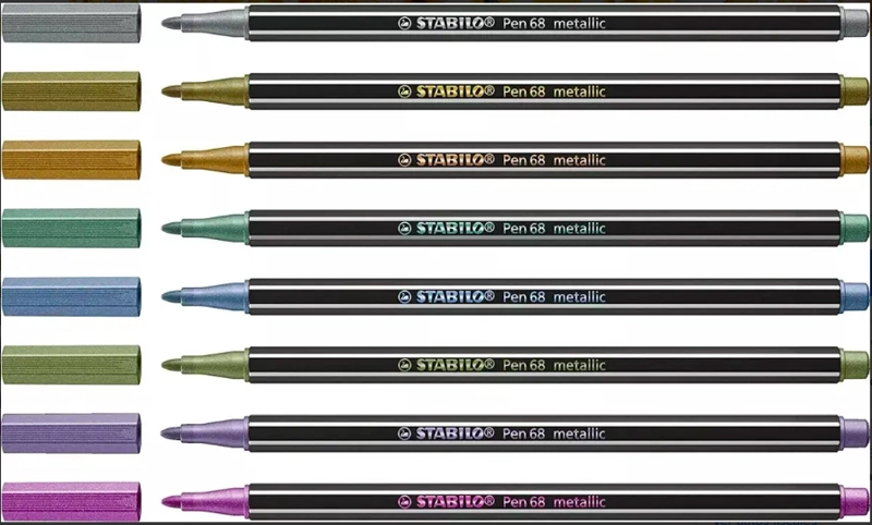 STABILO TIRALINEAS PEN 68 METALLIC ESTUCHE METAL 8 UNIDADES - 4