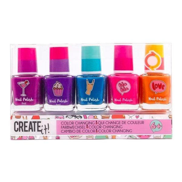 SET 5 ESMALTES DE UÑAS CAMBIA DE COLOR CREATE IT - 1