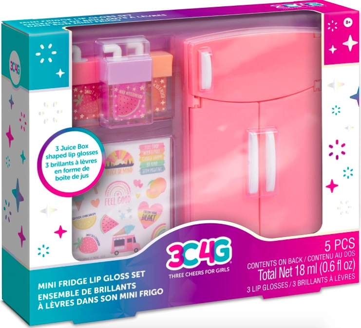 SET 3 LABIALES GLOSS CON MINI REFRI JUGUETE MAKE IT REAL - 1