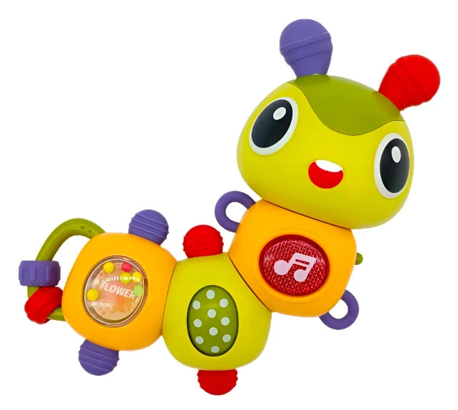SONAJERO ORUGA BEBE  CON LUZ Y MUSICA NIÑOS DIDACTICO - 3