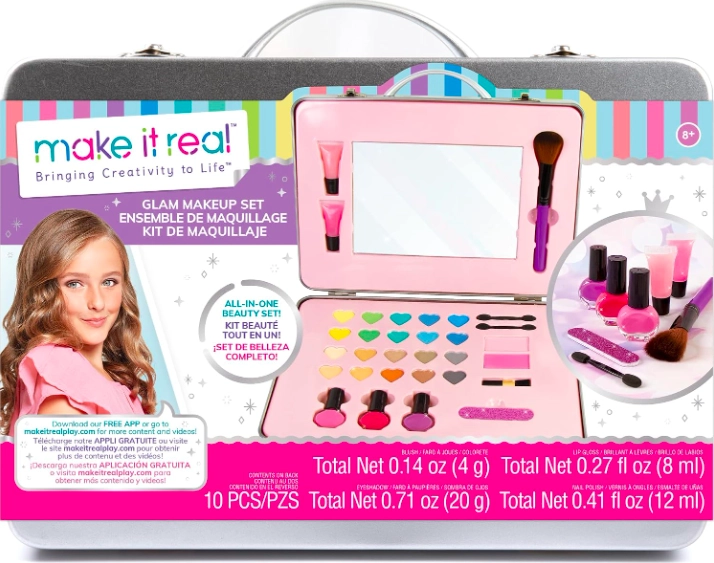 SET DE MAQUILLAJE JUEGO ESTUCHE DE METAL MAKE IT REAL - 1