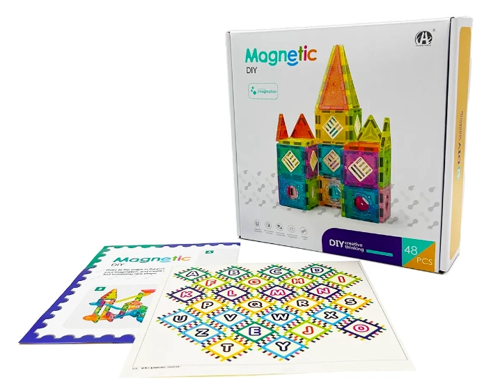 BLOQUES MAGNE TICOS PARA CONSTRUIR 48 PIEZAS MAGNETICS - 1