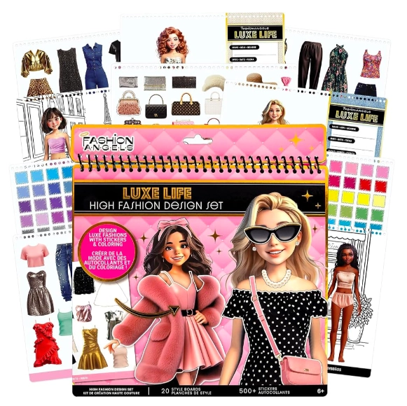 CUADERNO PORTAFOLIO DISEÑAR LUXE LIFE STICKERS FASHION ANGELS - 1