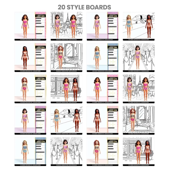 CUADERNO PORTAFOLIO DISEÑAR LUXE LIFE STICKERS FASHION ANGELS - 3