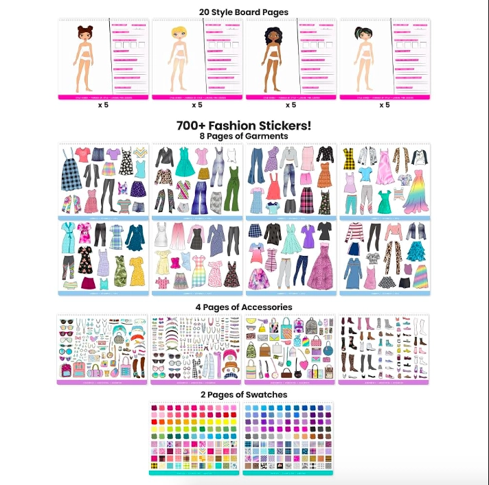 CUADERNO PARA DISEÑAR STICKERS FASHION ANGELS - 2