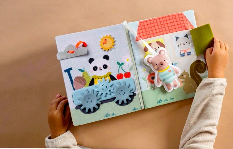 LIBRO DE TELA SENSORIAL DIDACTICO TAF PARA BEBES - 5