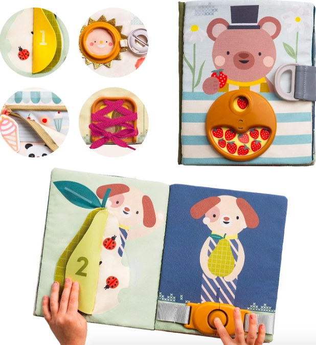 LIBRO DE TELA SENSORIAL OPUESTOS DIDACTICO TAF PARA BEBE S - 1
