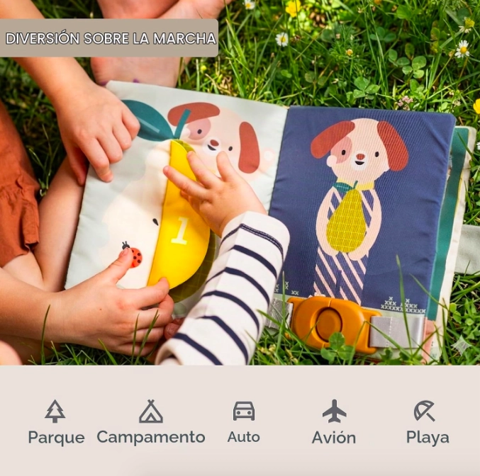LIBRO DE TELA SENSORIAL OPUESTOS DIDACTICO TAF PARA BEBE S - 2