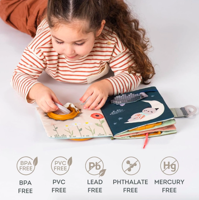 LIBRO DE TELA SENSORIAL OPUESTOS DIDACTICO TAF PARA BEBE S - 3