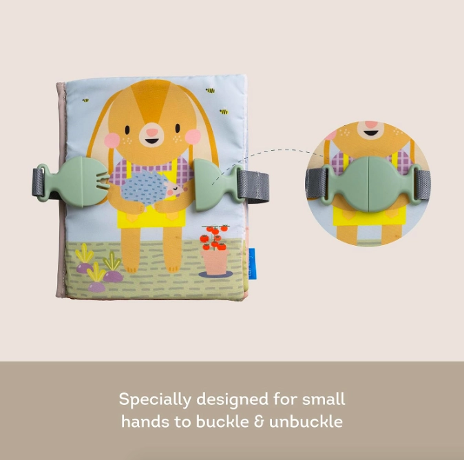 LIBRO DE TELA SENSORIAL Y HABILIDAD MOTORA DIDACTICO TAF PARA BEBE S - 3