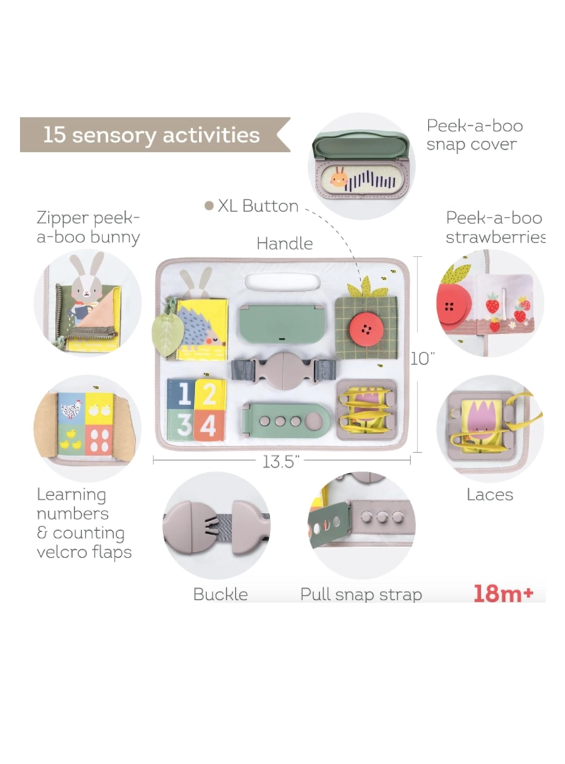 TABLERO DE HEBILLAS Y ACTIVIDADES PARA BEBE S APRENDIZAJE TAF - 3