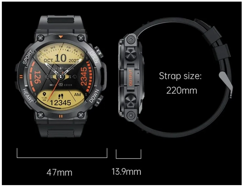 SMARTWATCH HOLD MI K56 PRO NEGRO BLUETOOTH ORIGINAL - 5