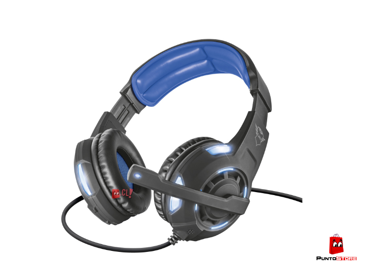 AUDÍFONOS GAMER TRUST HEADSET GXT 350 RADIUS LED SONIDO 7.1 PS AZUL - 3