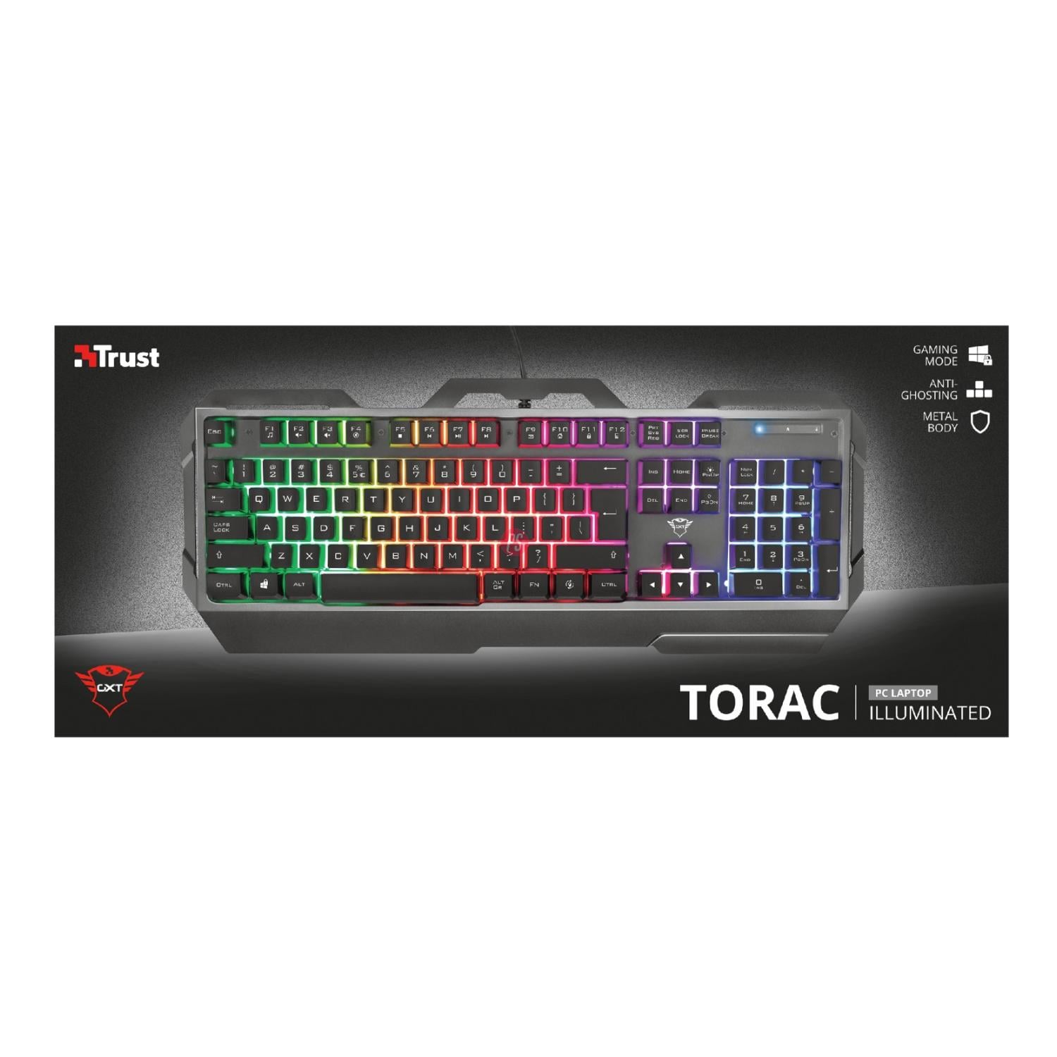 TECLADO GAMER METÁLICO LED RGB GXT 856 TORAC - PS - 5