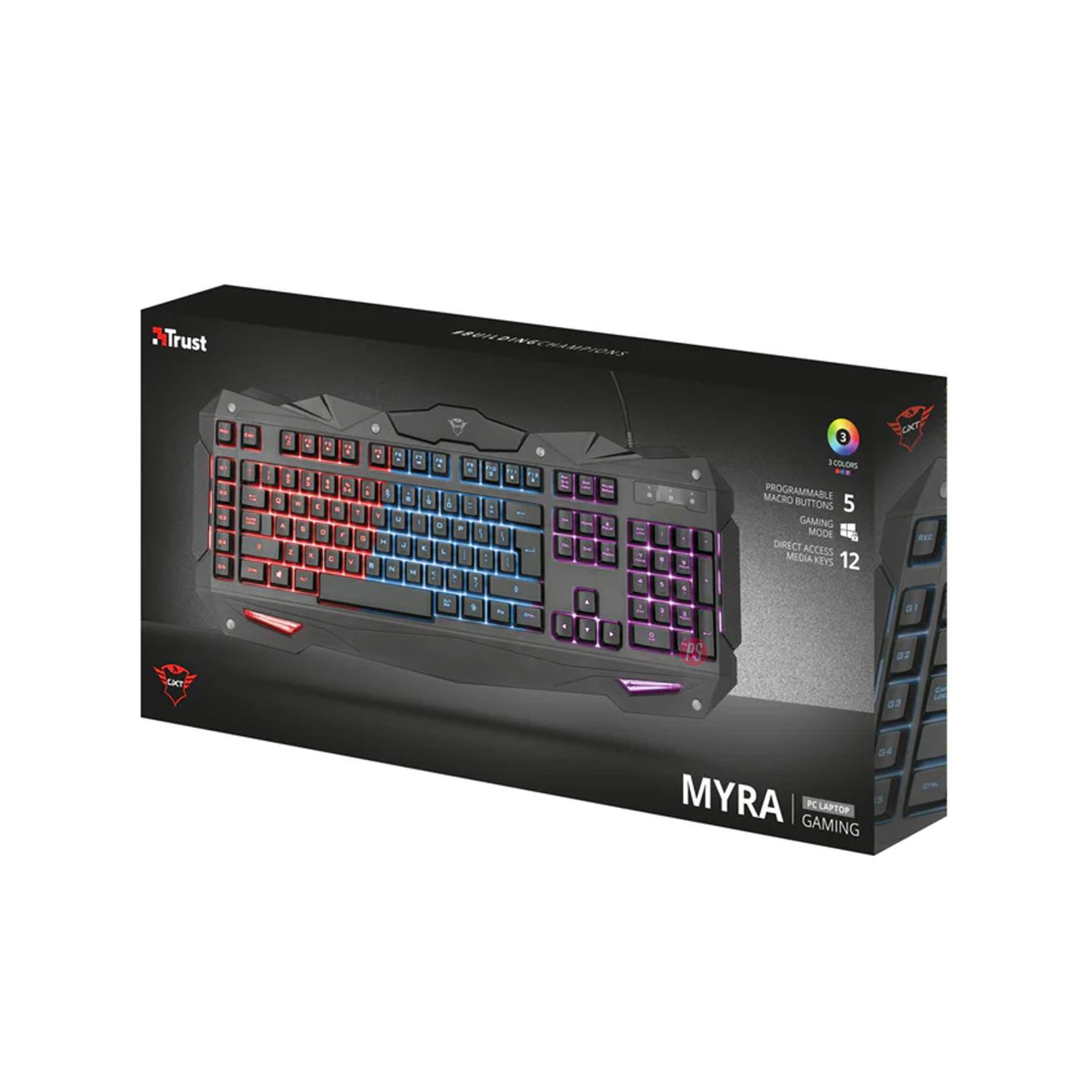 TECLADO GAMER LED DE 3 COLORES GXT 840 MYRA - PS - 2