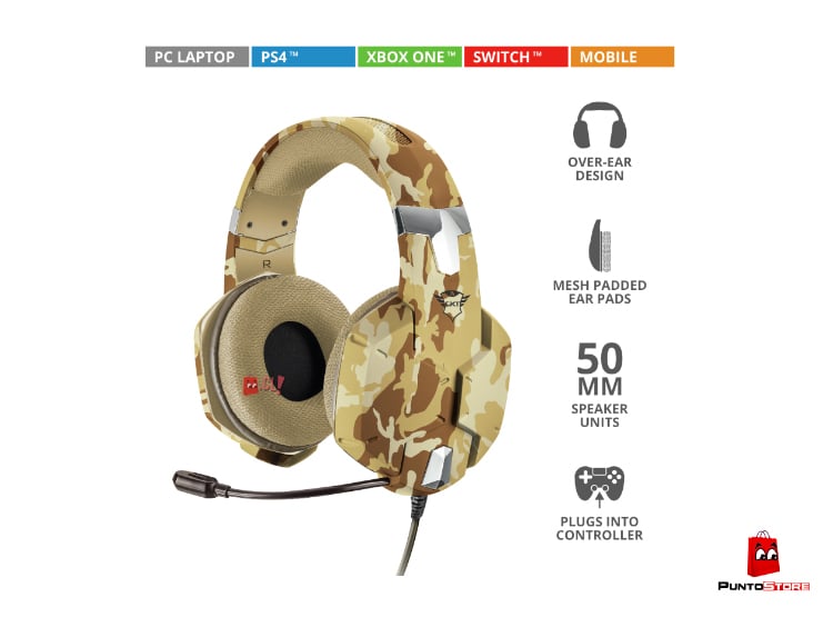 AUDÍFONOS GAMER TRUST HEADSET GXT 322D CARUS MULTIPLATAFORMA PS - 2
