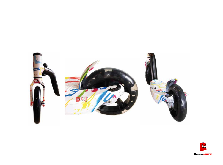 SCOOTER PUNTOSTORE ALUMINIO DISEÑO BLANCO 2 RUEDAS ILUMINACIÓN PS - 2