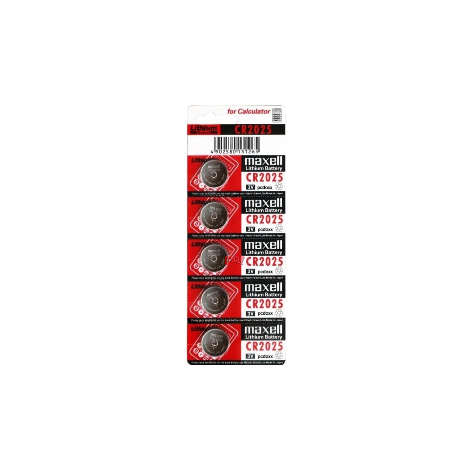 5 PILAS MAXELL CR2025 TIPO BOTÓN - PS - 1
