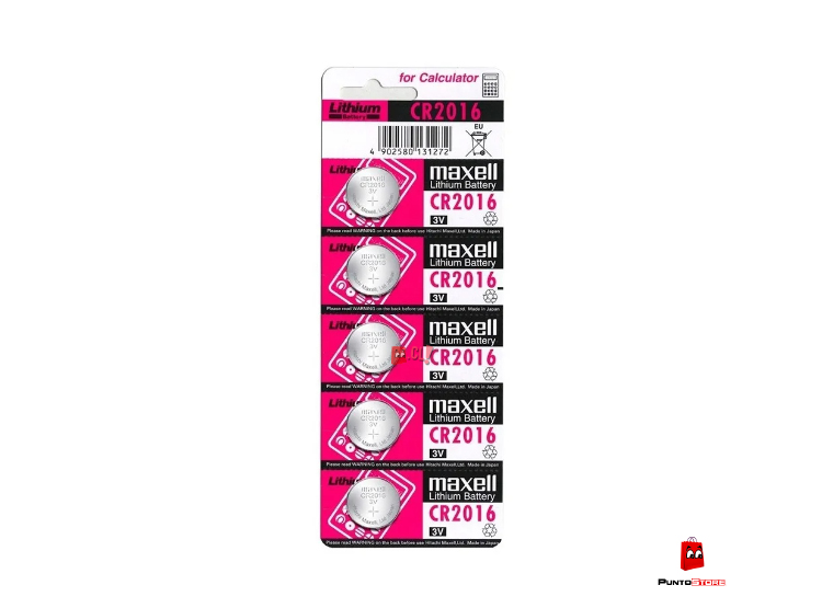 5 PILAS MAXELL CR2016 TIPO BOTÓN - PS - 1