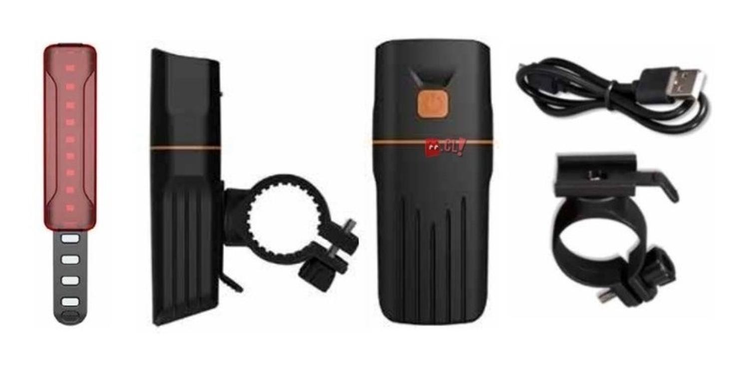 LUZ LED TECNOLAB DELANTERA Y TRASERA PARA BICICLETAS RECARGABLE PS - 2