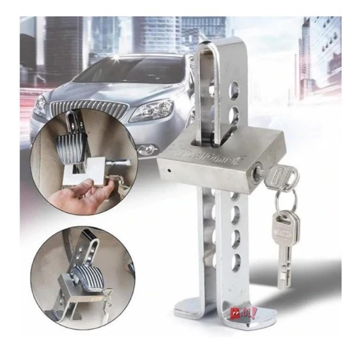 TRABA PEDAL AUTOMÓVIL CON CANDADO Y LLAVES DE SEGURIDAD - PS - 3