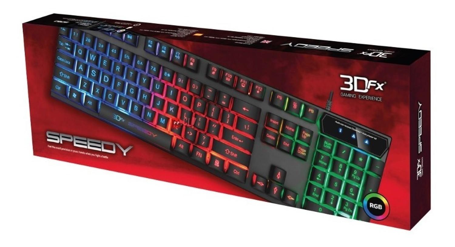 TECLADO GAMER UNIVERSAL 3DFX SPEEDY PC RETROILUMINACIÓN PS - 4
