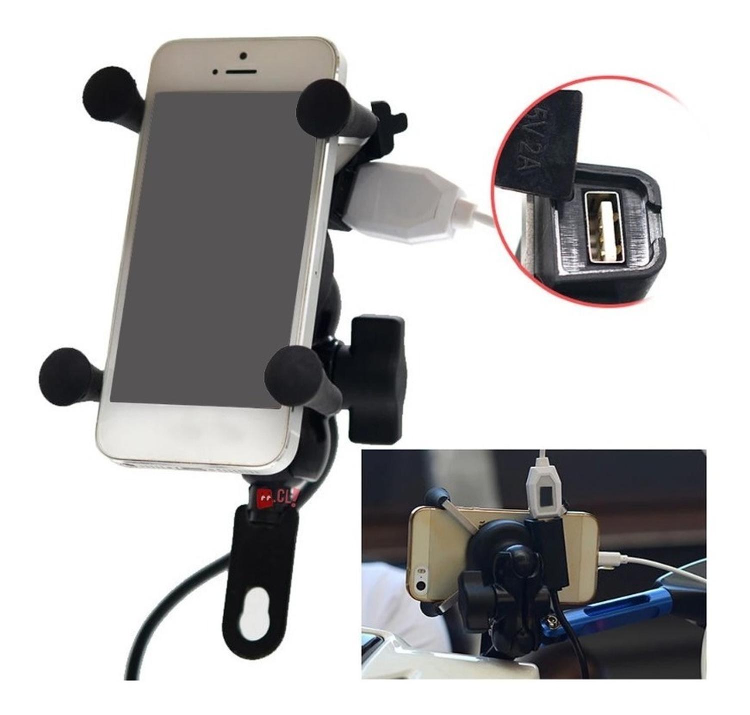 SOPORTE CELULAR DBLUE CON USB PARA SCOOTER ELÉCTRICO - 3