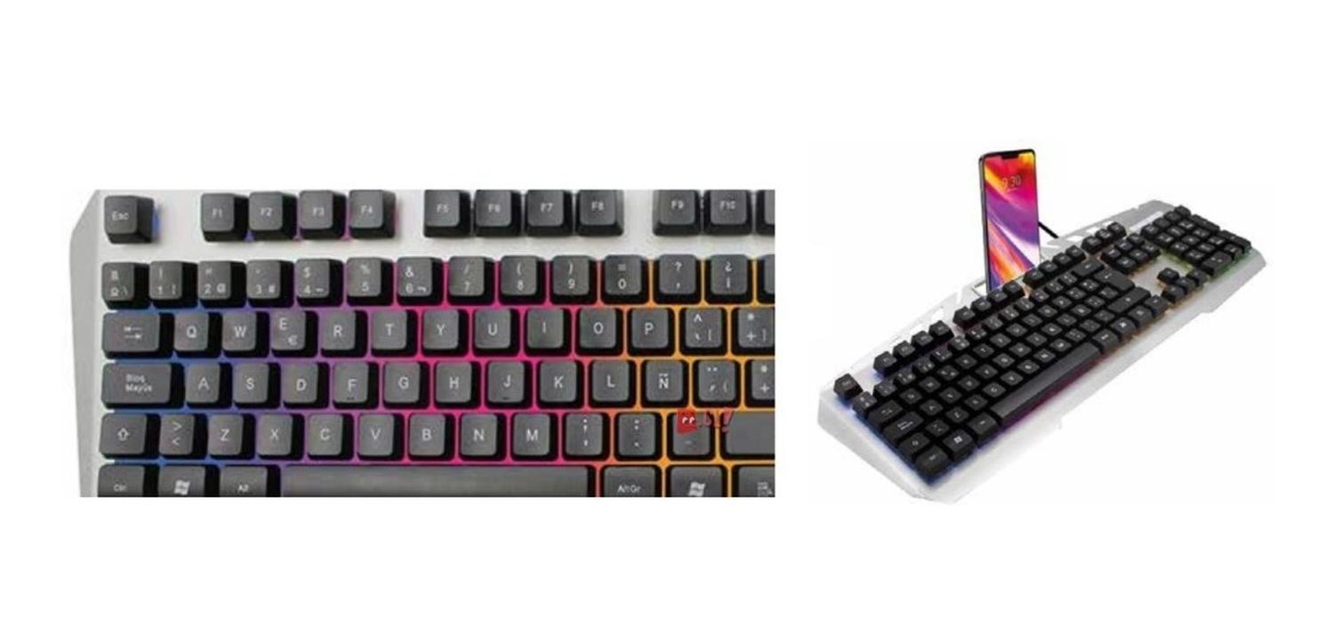 TECLADO GAMER UNIVERSAL DBLUE K44 PRO PC USB RETROILUMINADO METÁLICO GRIS PS - 2